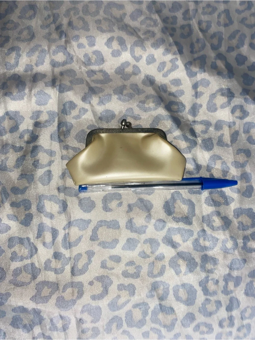 Gold metallic kiss lock coin purse